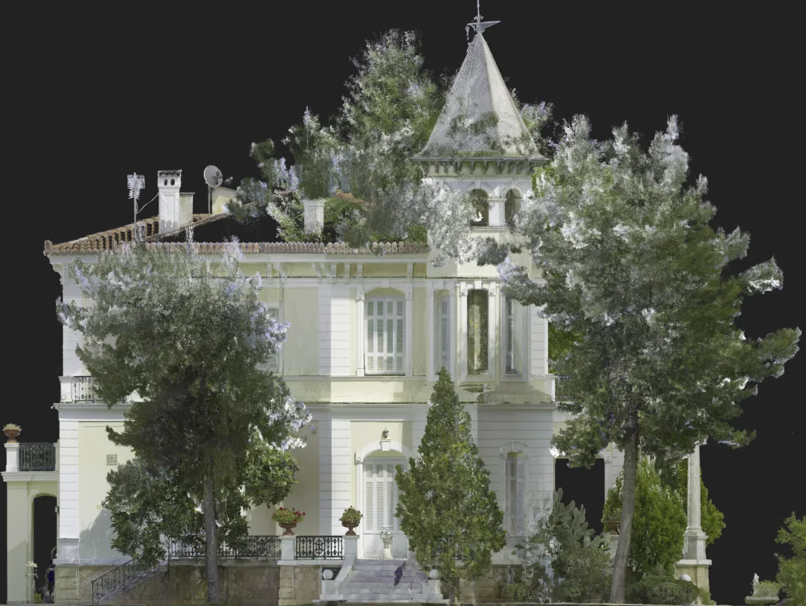Ορθοφωτογραφία της πρόσοψης από το νέφος σημείων
